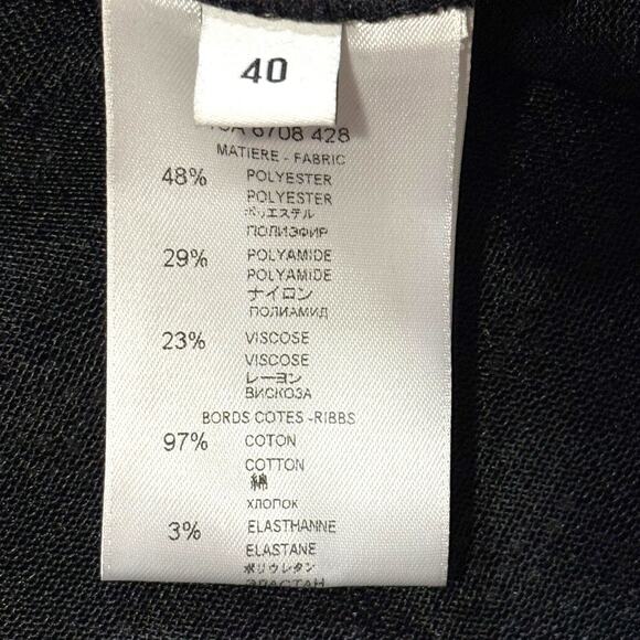 NWT Givenchy Sweater - Black Paisley Textured Print - Size 10 - Thick & Cozy - Picture 12 of 13